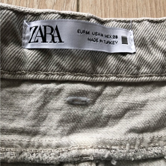 NWOT Zara Gray Denim Mini Skirt Double Waisted Size Medium Cowgirl - Picture 7 of 10